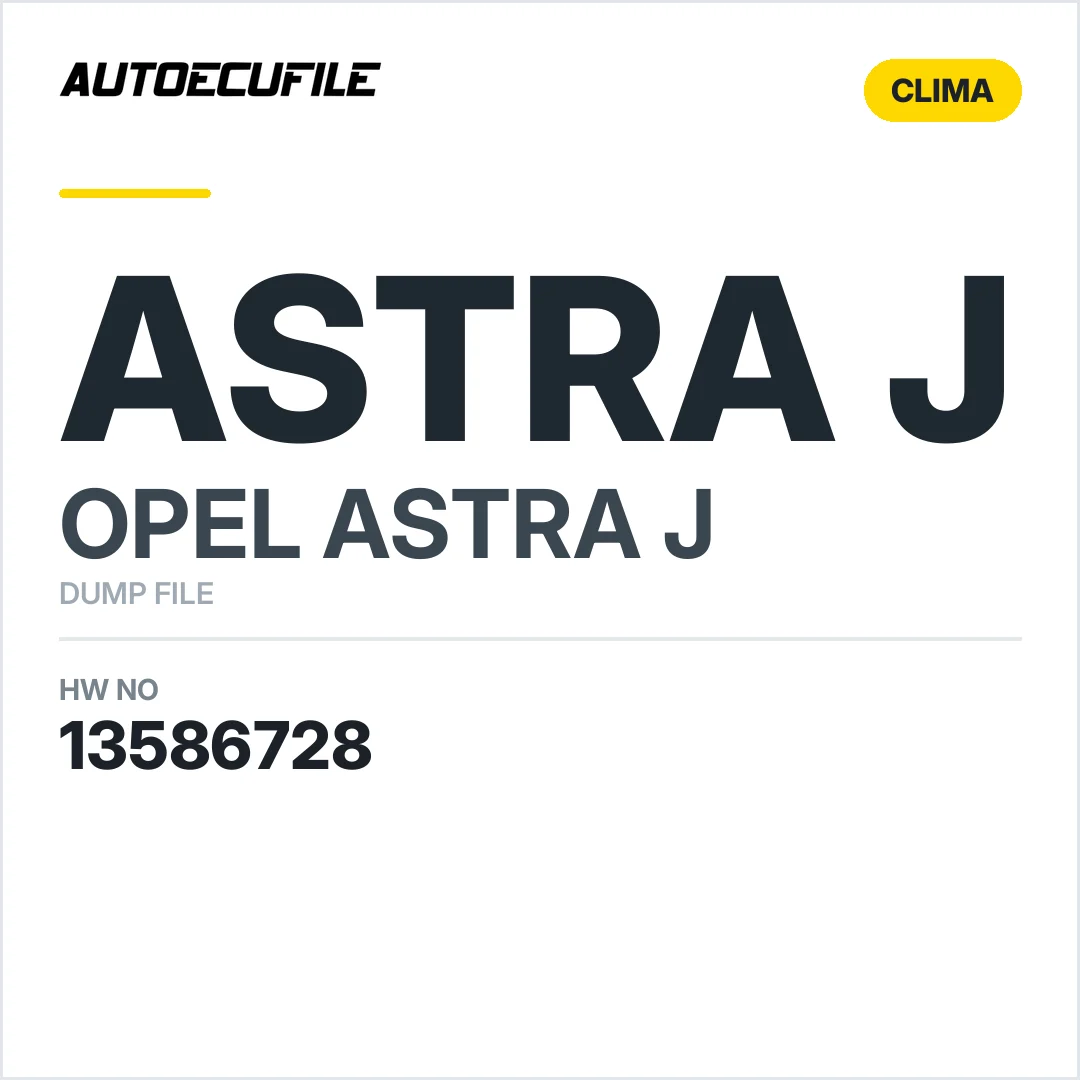 OPEL ASTRA J CLIMA CONTROL 13586728 DUMP