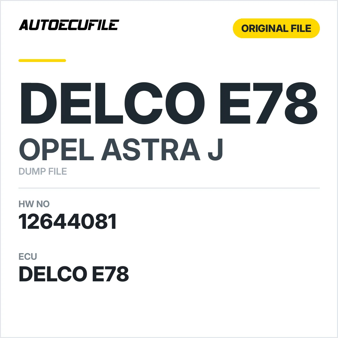 OPEL ASTRA J DELCO E78 12644081 86AAZ6K003564WW4  DUMP