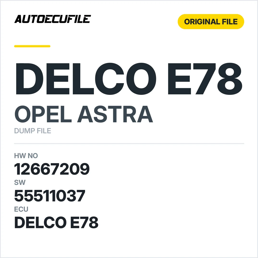 OPEL ASTRA J DELCO E78 12667209 55511037 DUMP