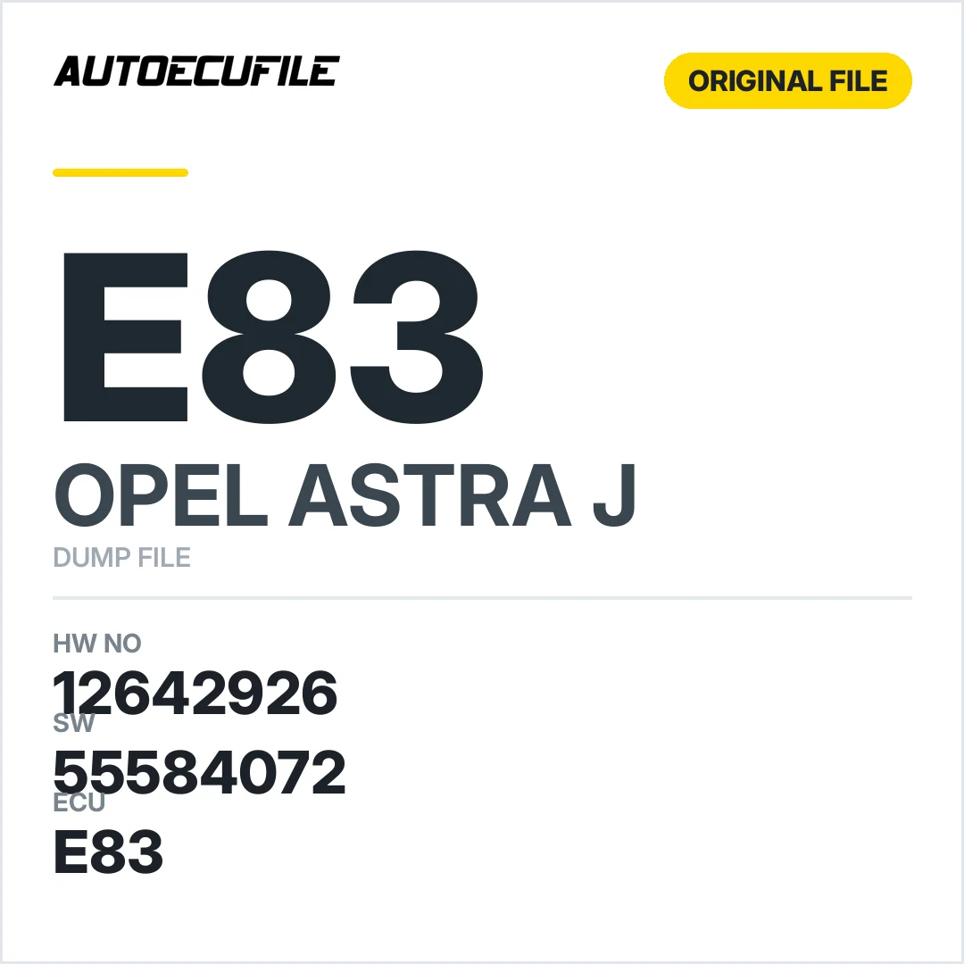 OPEL ASTRA J DELCO E83 12642926 12645537 DUMP