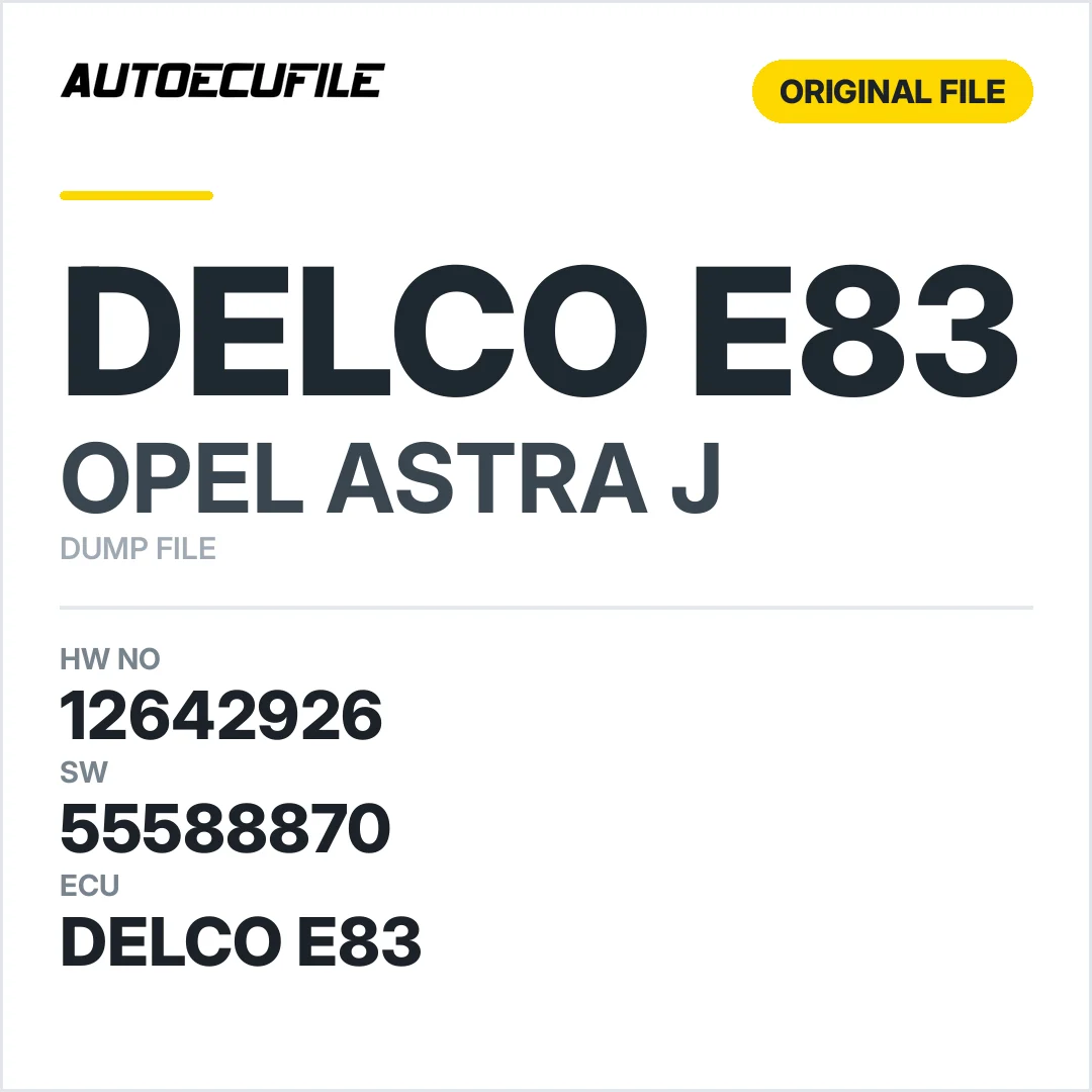 OPEL ASTRA J DELCO E83 12642926 55588870 DUMP