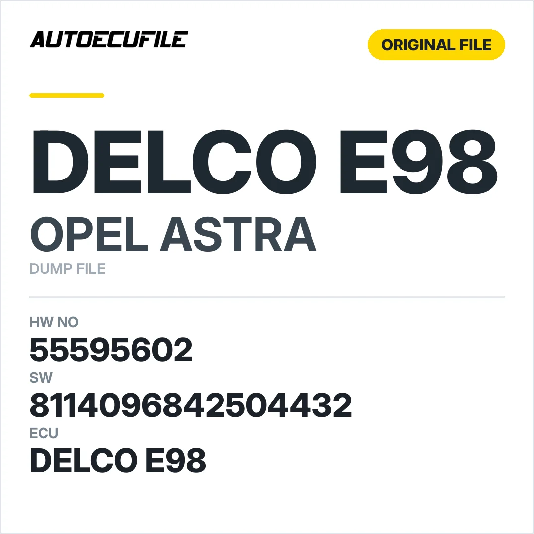 OPEL ASTRA J DELCO E98 55595602 8114096842504432 DUMP