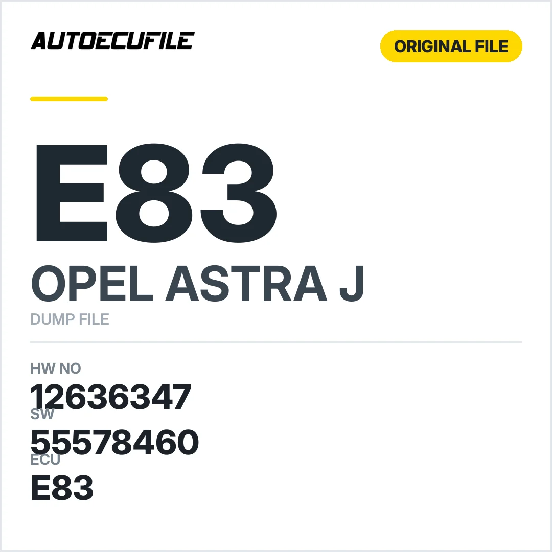OPEL ASTRA J E83 12636347 55578460 DUMP