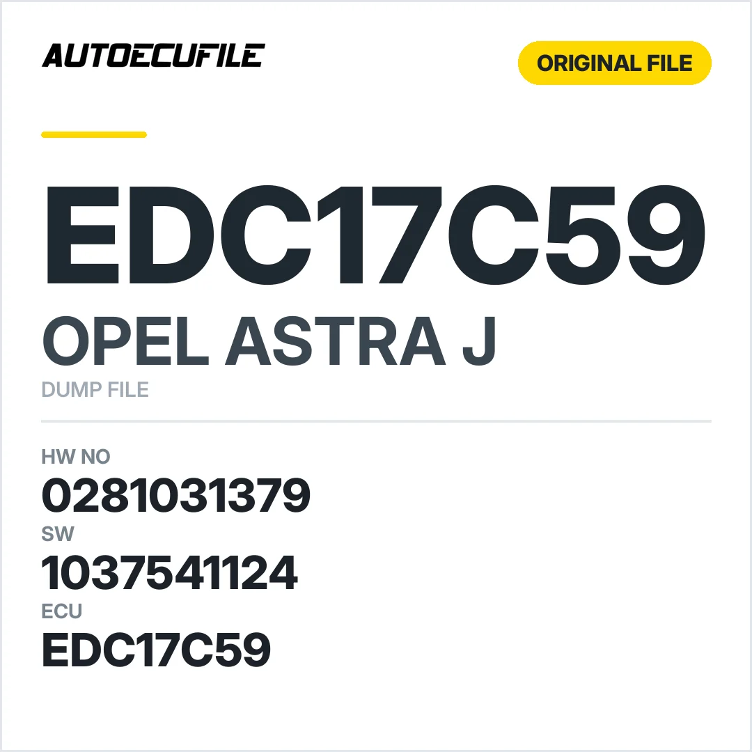 OPEL ASTRA J EDC17C59 0281031379 1037541124 1037529847 DUMP