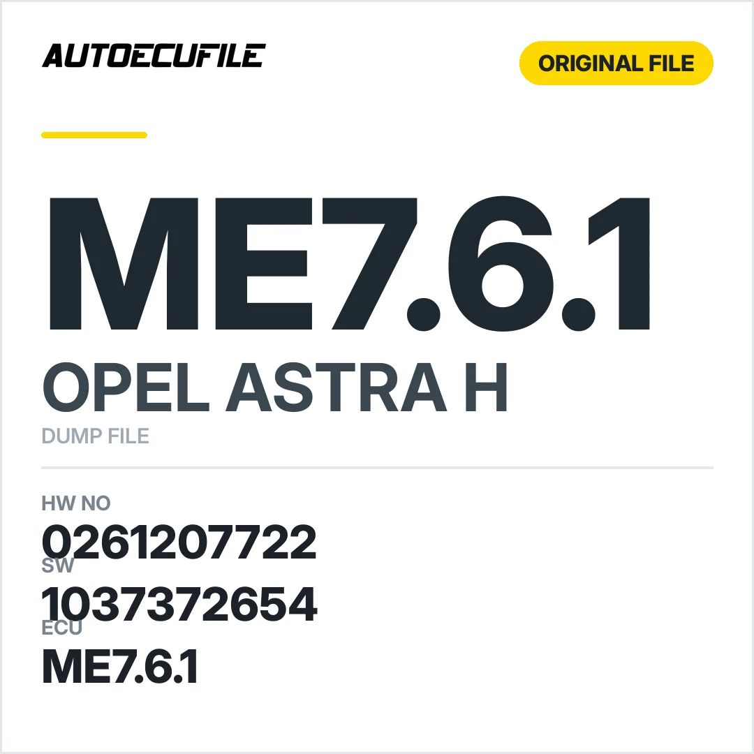 OPEL ASTRA ME7.6.1 0261207722 1037372654 DUMP