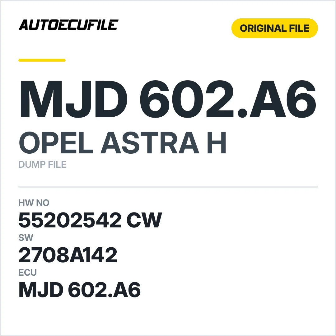 OPEL ASTRA MJD 602.A6 55202542 CW  2708A142 DUMP