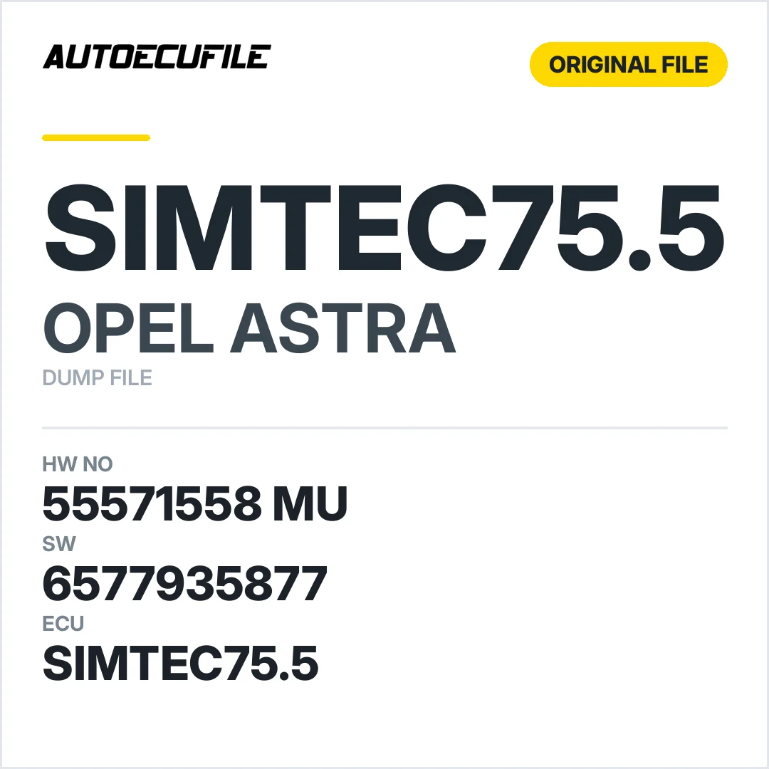OPEL ASTRA SIMTEC75.5 55571558 MU 6577935877   DUMP