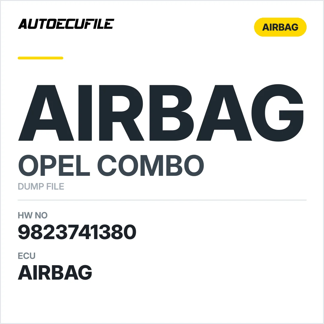 OPEL COMBO AIRBAG 9823741380 DUMP