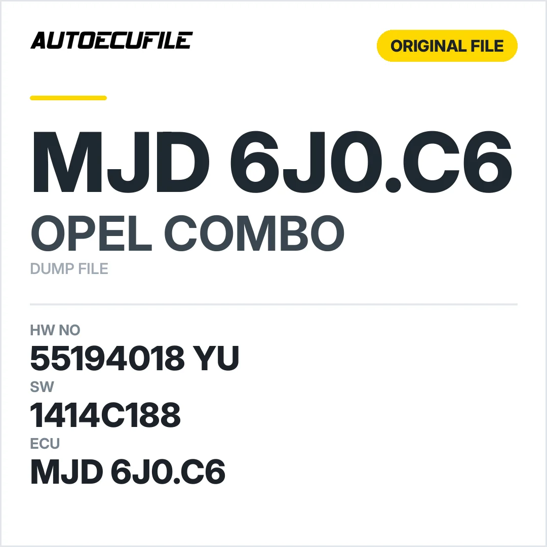 OPEL COMBO MJD 6J0.C6 55194018 YU 1414C188 DUMP