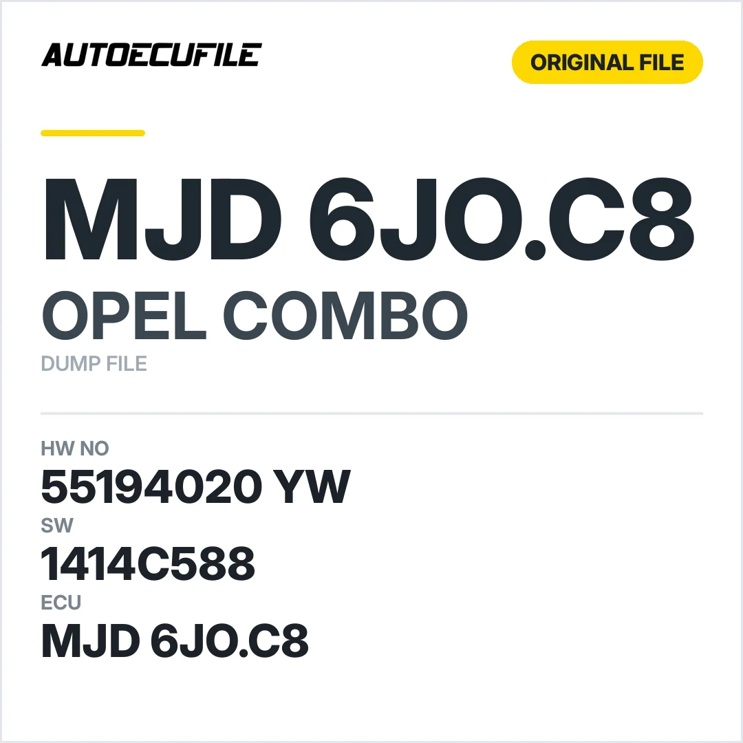 OPEL COMBO MJD 6JO.C8 55194020 YW 1414C588 DUMP
