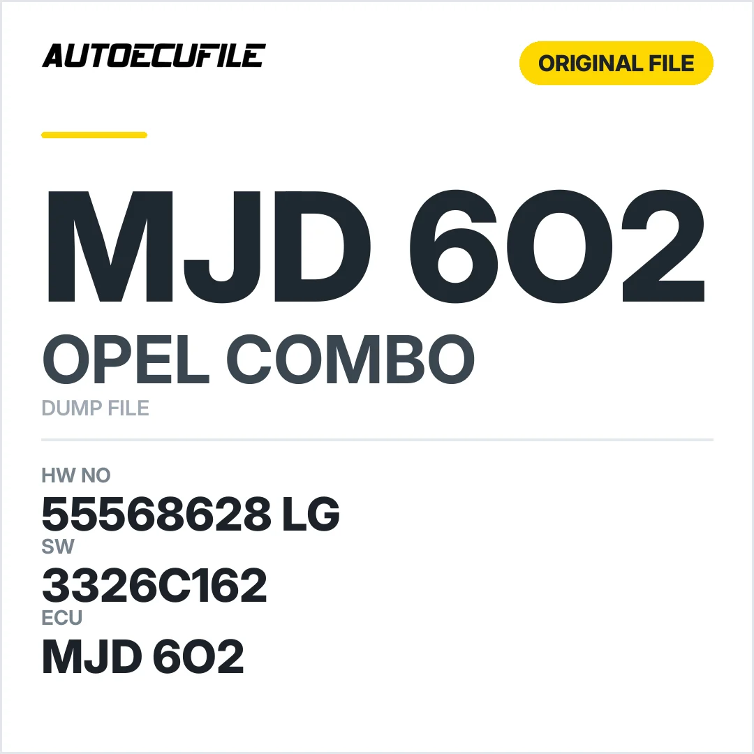 OPEL COMBO MJD 6O2 55568628 LG 3326C162 DUMP
