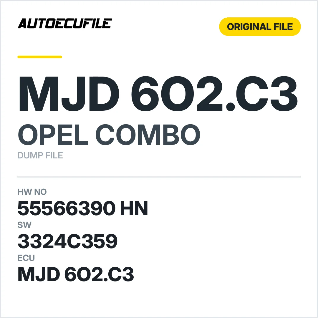 OPEL COMBO MJD 6O2.C3 55566390 HN 3324C359 DUMP