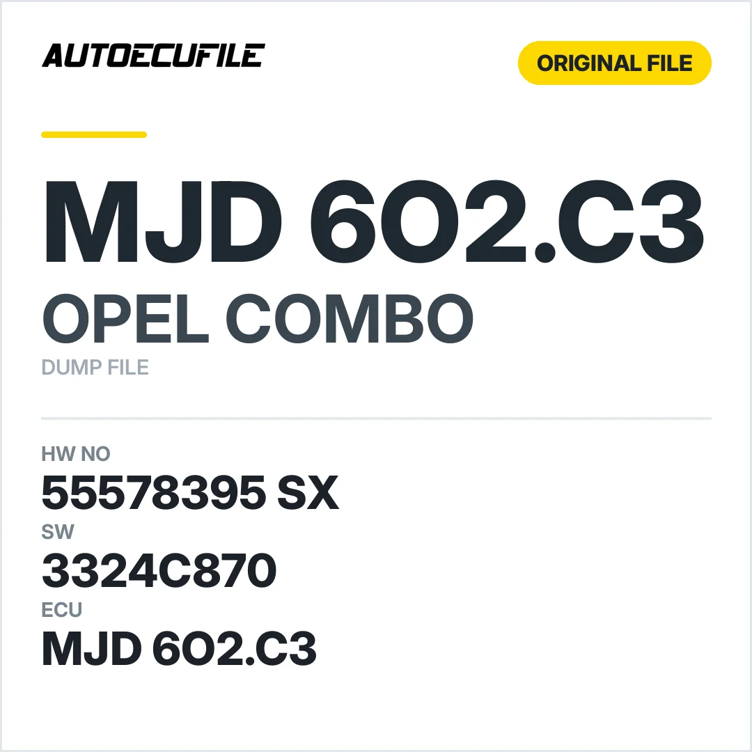 OPEL COMBO MJD 6O2.C3 55578395 SX 3324C870 DUMP