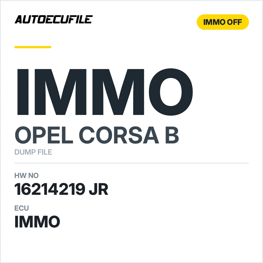OPEL CORSA B 16214219 JR IMMO OFF DUMP