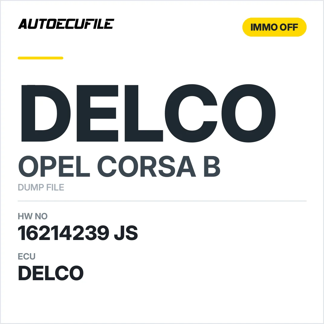 OPEL CORSA B DELCO 16214239 JS IMMO OFF DUMP