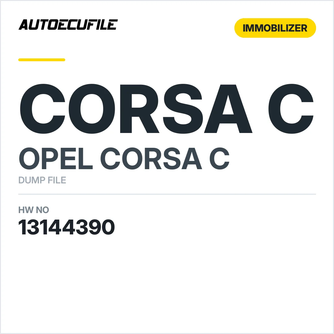 OPEL CORSA C IMMOBOOX 13144390 DUMP