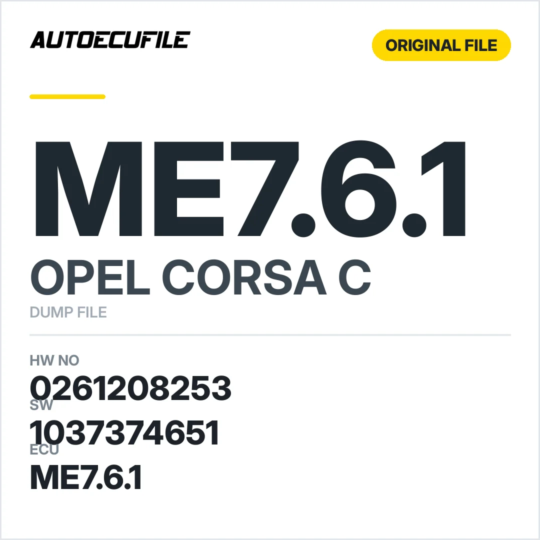 OPEL CORSA ME7.6.2 0261208253 55352622 SS 1037374651 DUMP