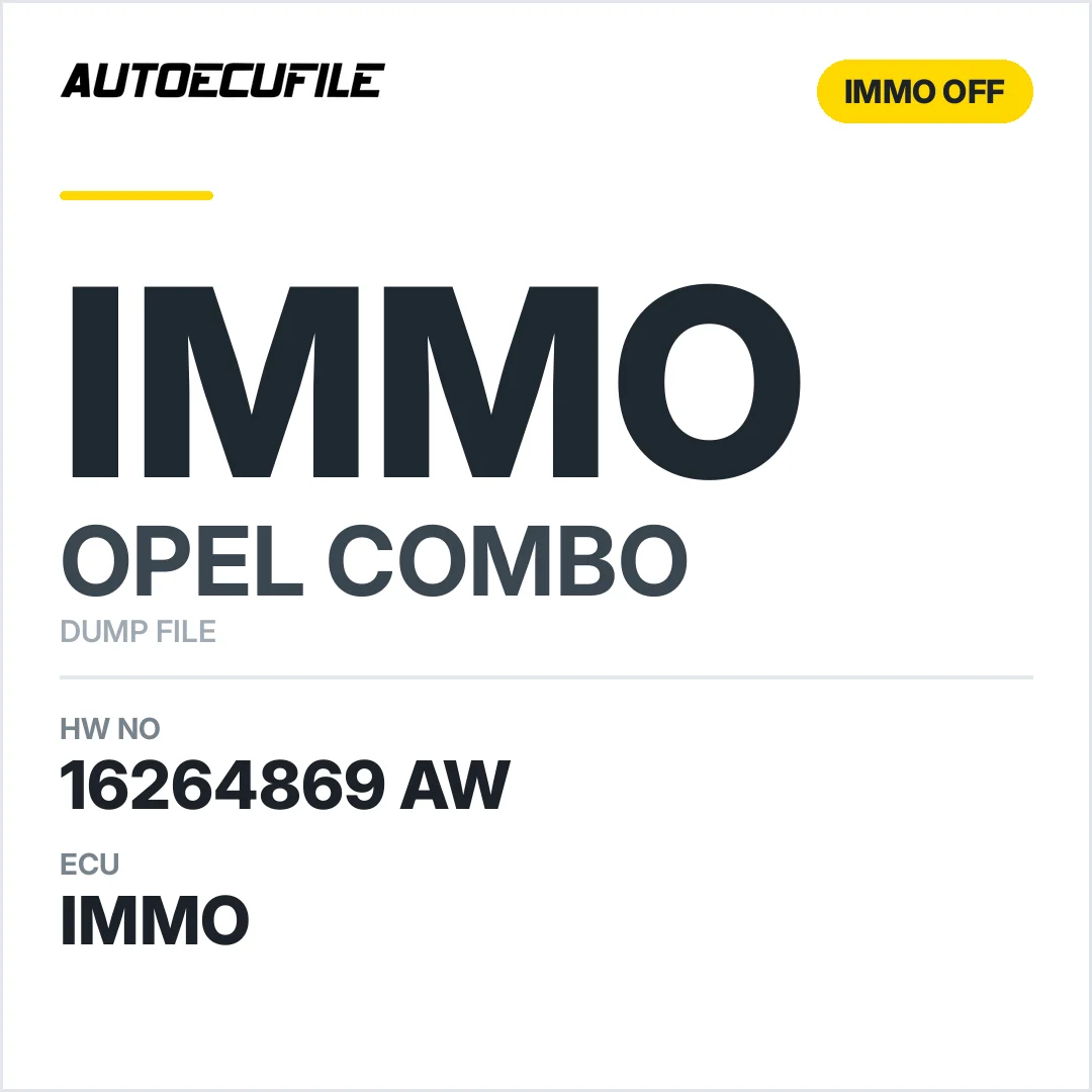 OPEL CORSA-COMBO 16264869 AW IMMO OFF DUMP
