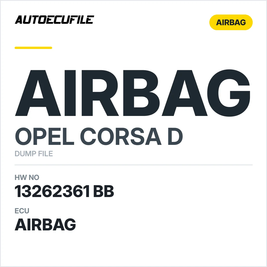 OPEL CORSA D AIRBAG 13262361 BB DUMP