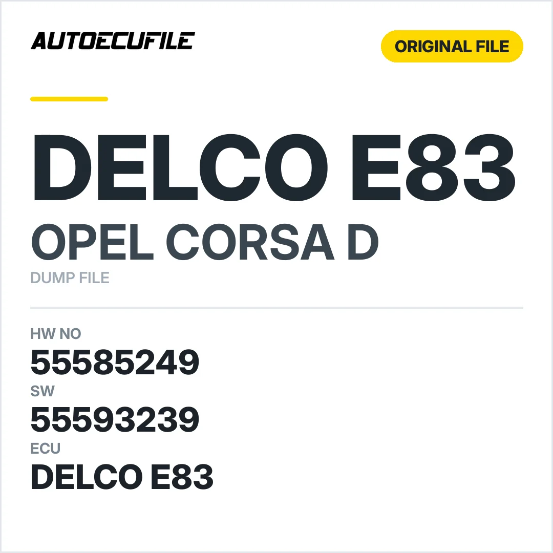 OPEL CORSA D DELCO E83 55585249 55593239 DUMP