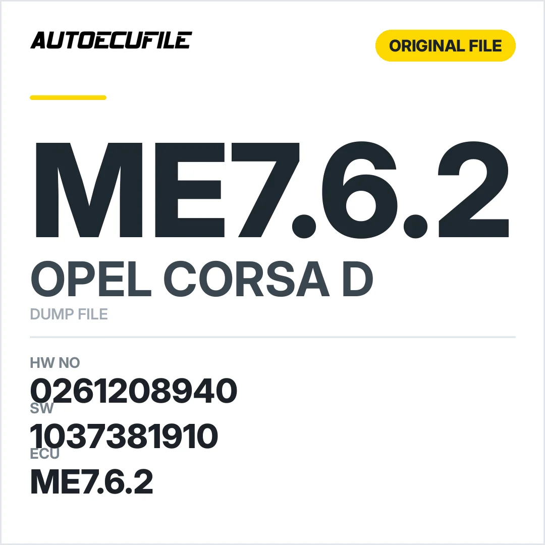OPEL CORSA D ME7.6.2 0261208940 1037381910 DUMP