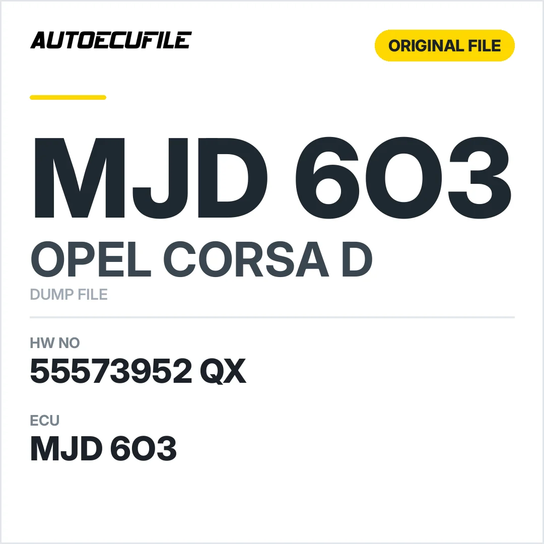 OPEL CORSA D MJD 6O3 55573952 QX DUMP