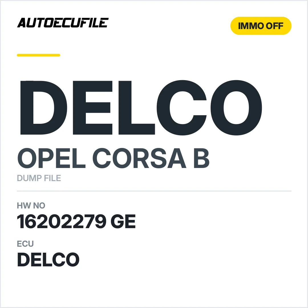 OPEL CORSA DELCO 16202279 GE IMMO OFF DUMP