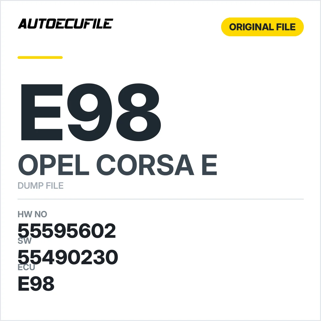 OPEL CORSA E DELCO E98 55595602 55490230 DUMP