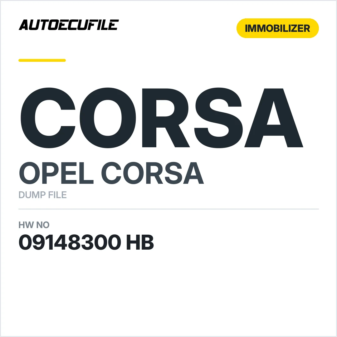 OPEL CORSA IMMOBOOX 09148300 HB DUMP