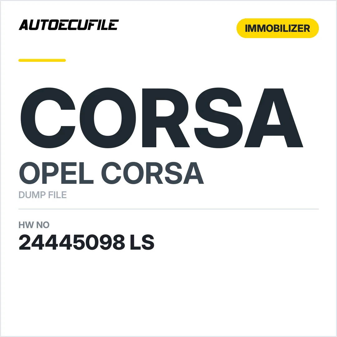 OPEL CORSA IMMOBOOX 24445098 LS DUMP