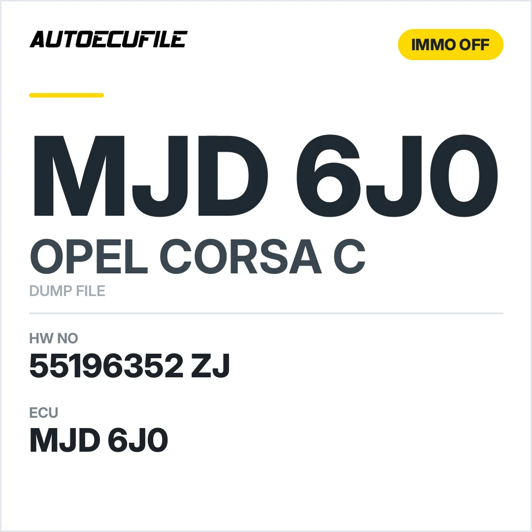 OPEL CORSA MJD 6J0 55196352 ZJ IMMO OFF DUMP