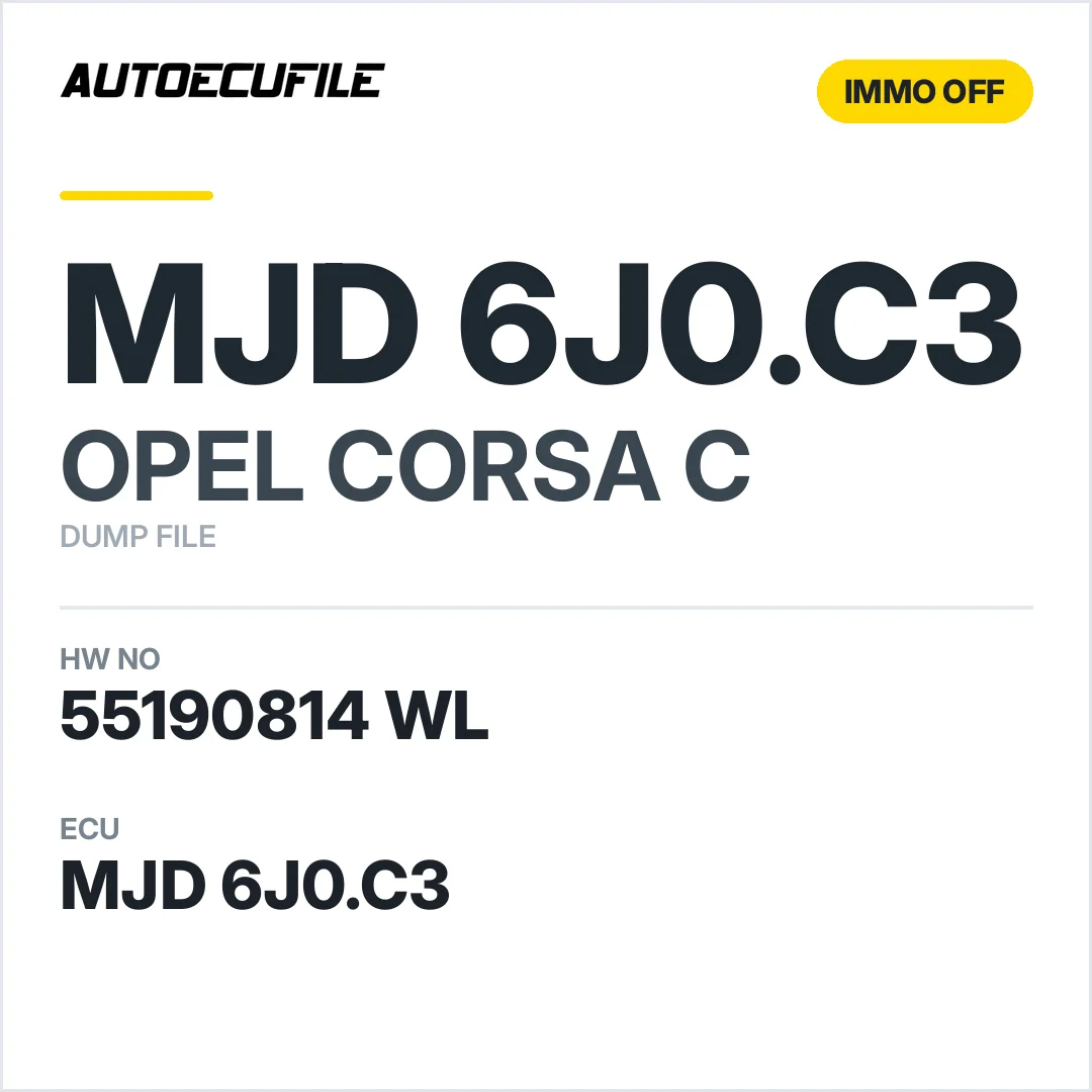 OPEL CORSA MJD 6J0.C3 55190814 WL IMMO OFF DUMP