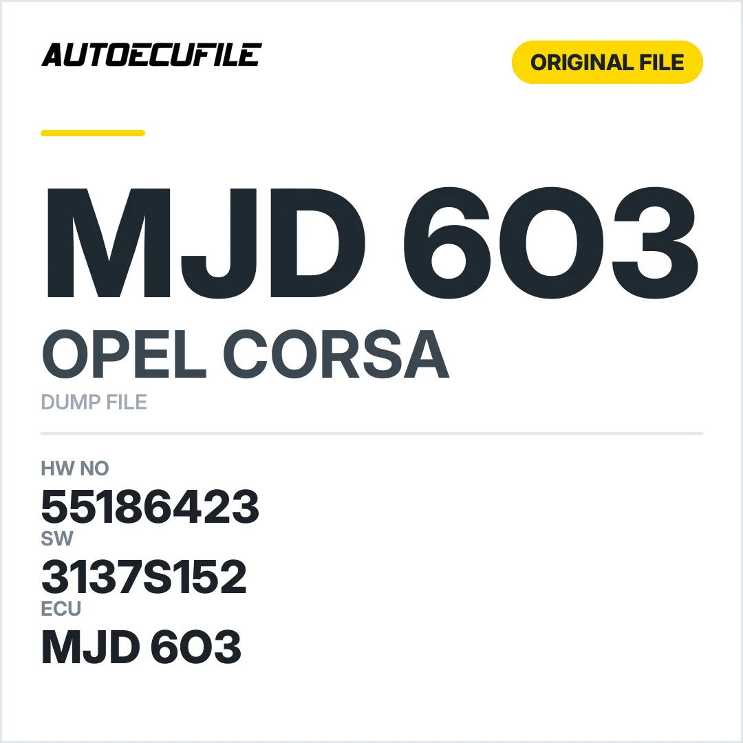 OPEL CORSA MJD 6O3 55186423 3137S152 DUMP