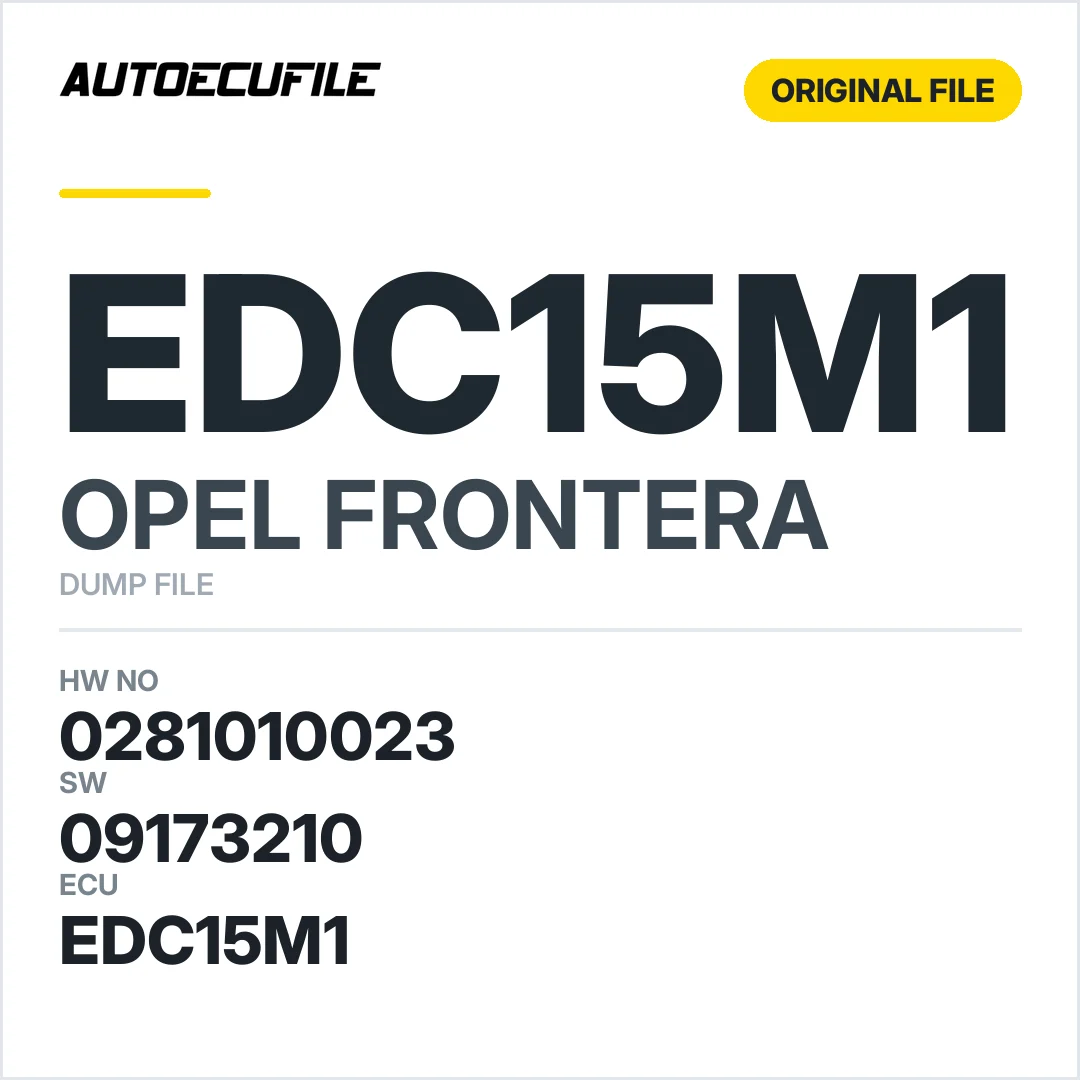 OPEL FRONTERA EDC15M 0281010023 VU2M2S30  09173210 DUMP