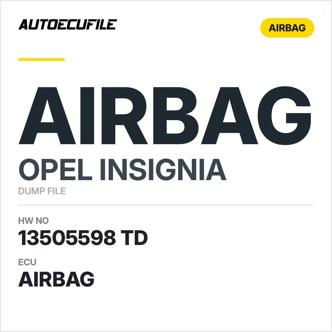 OPEL INSIGNIA AIRBAG 13505598 TD DUMP