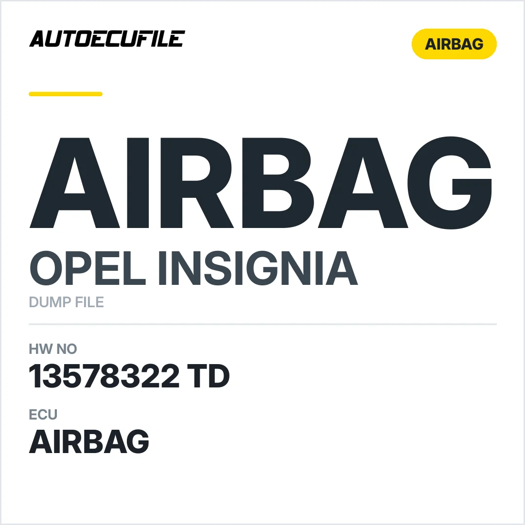 OPEL INSIGNIA AIRBAG 13578322 TD DUMP