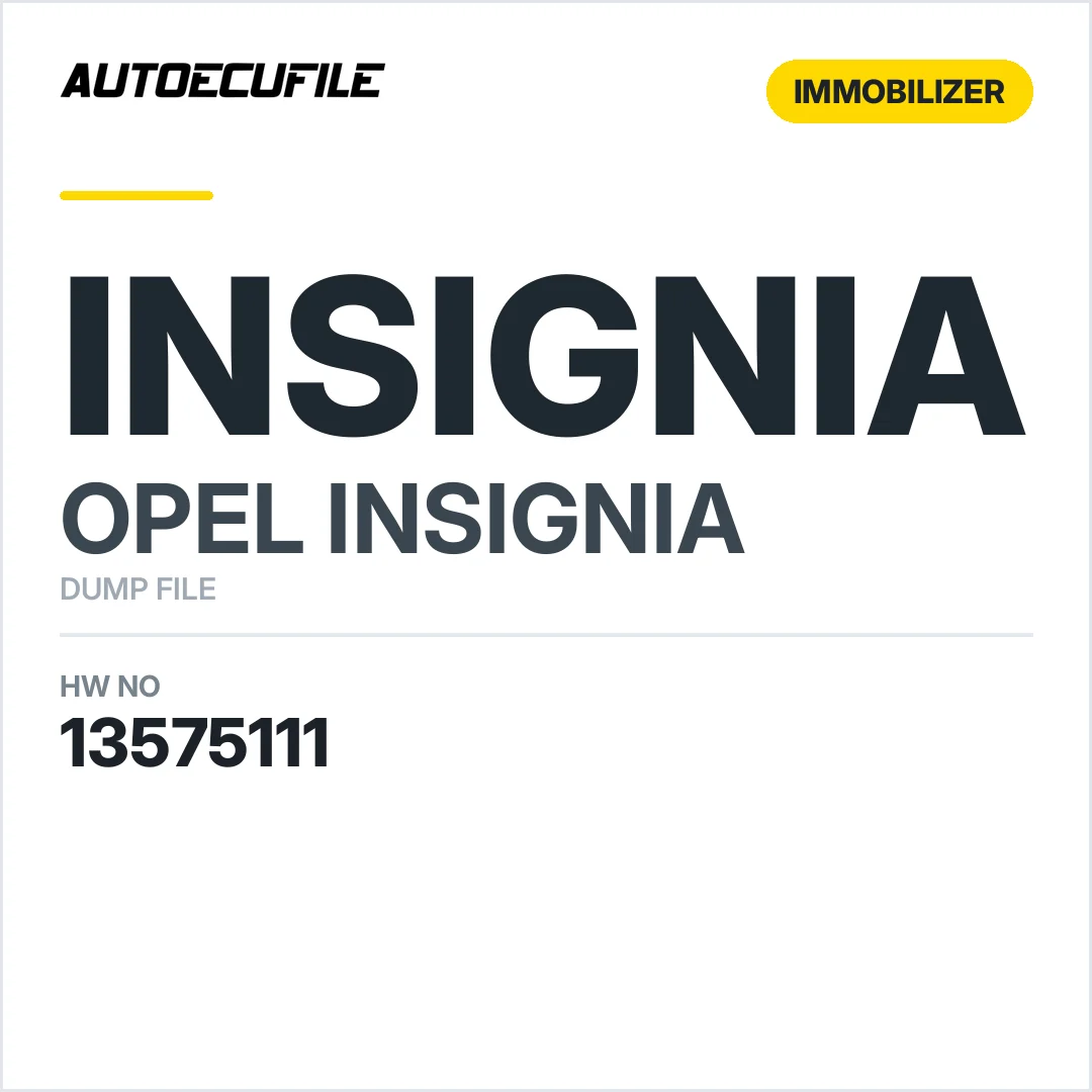 OPEL INSIGNIA BCM 13575111 DUMP