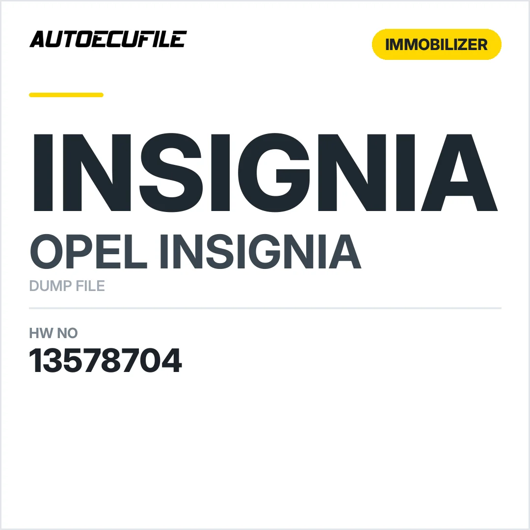 OPEL INSIGNIA BCM 13578704 DUMP