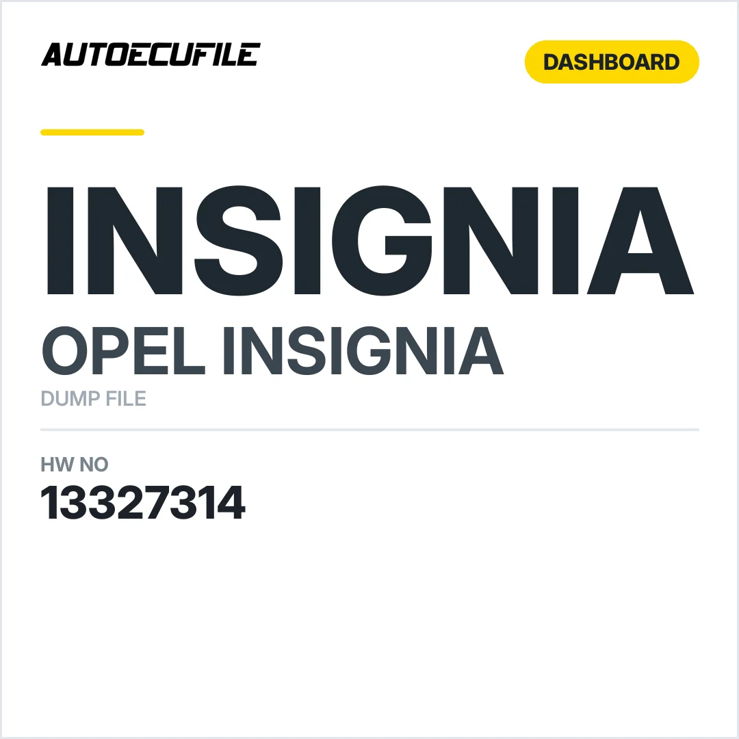 OPEL INSIGNIA DASHBOARD 13327314 SW06.A0 DUMP
