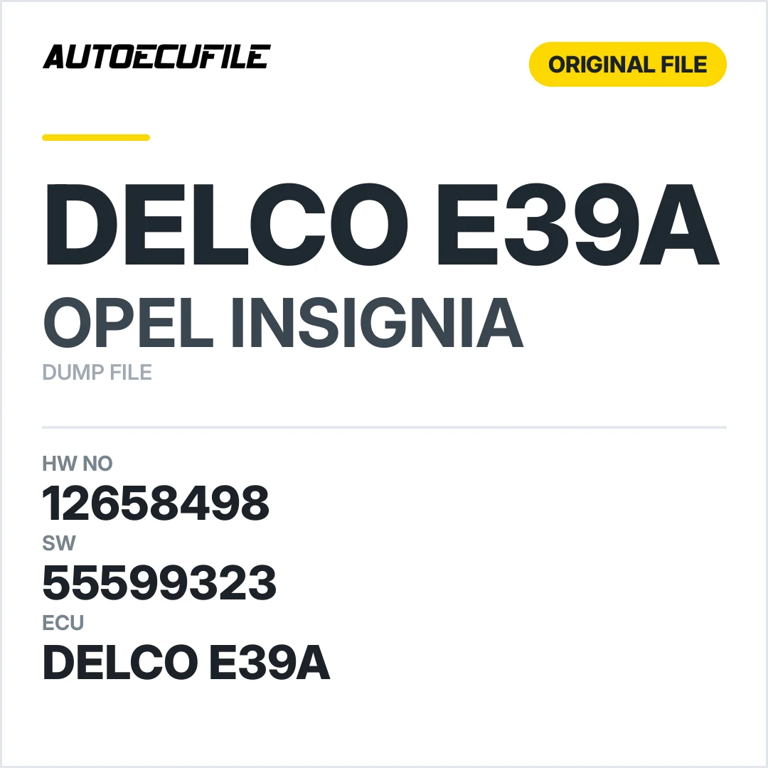 OPEL INSIGNIA DELCO E39A 12658498 12653997 55599323 DUMP