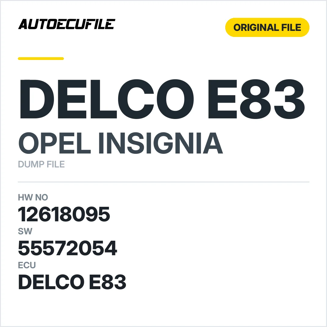 OPEL INSIGNIA DELCO E83 12618095 55572054 DUMP