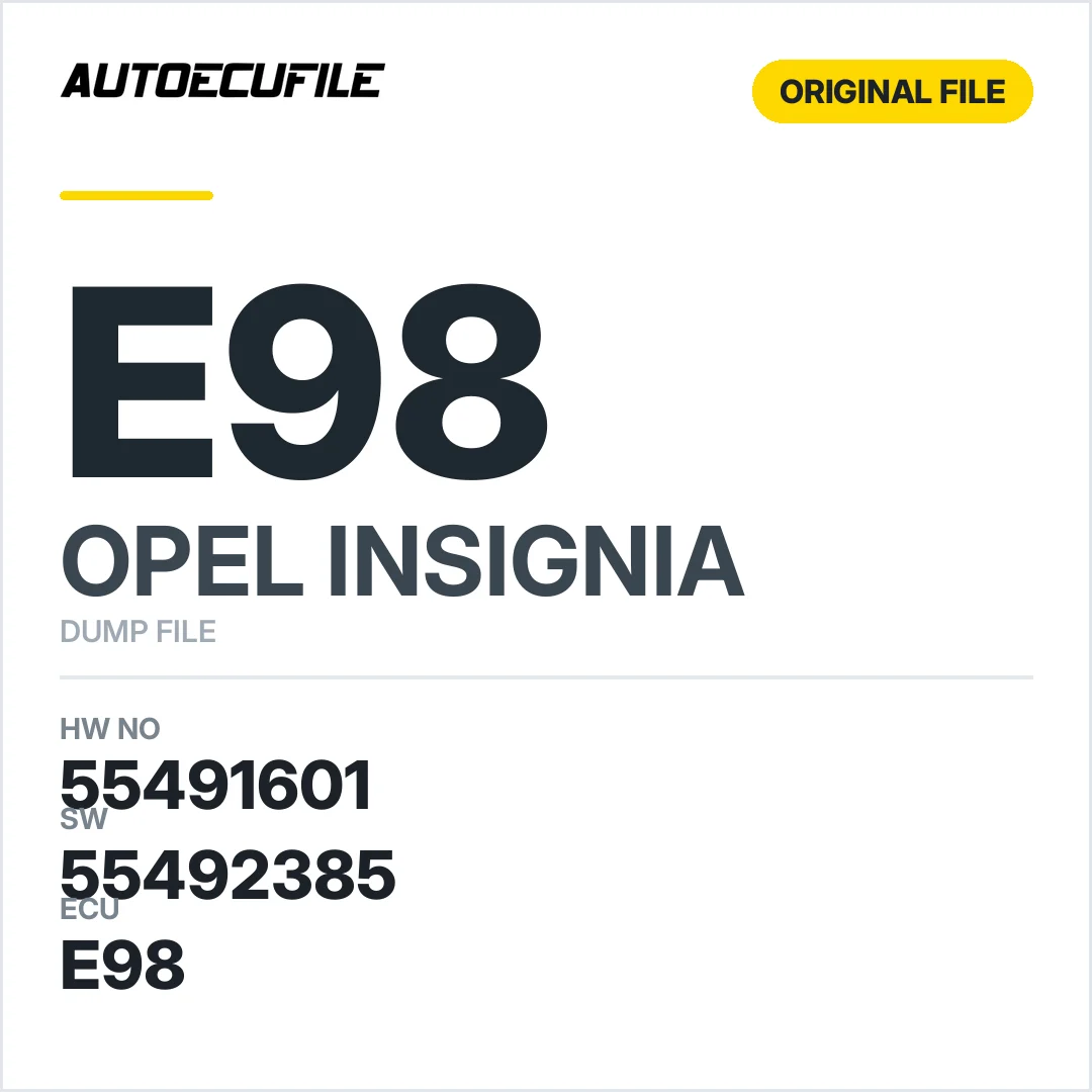 OPEL INSIGNIA DELCO E98 55491601 55492385 DUMP