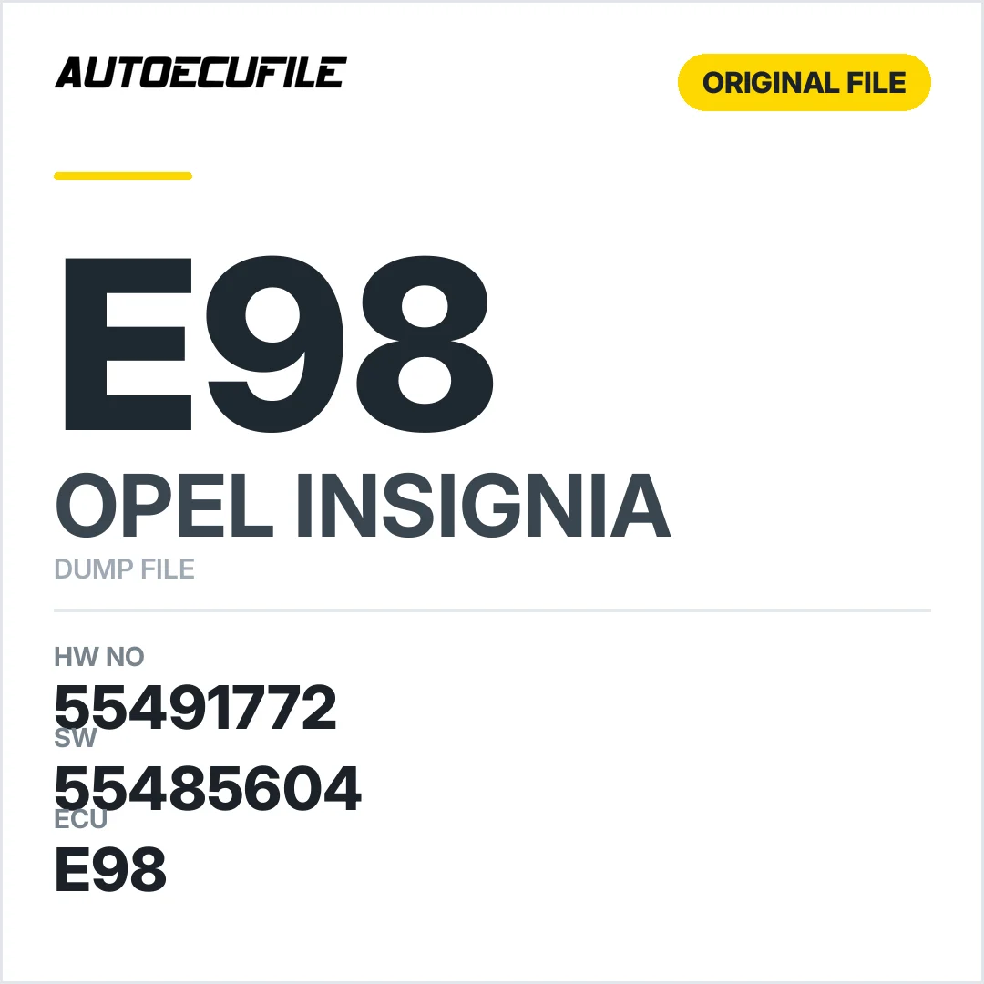 OPEL INSIGNIA DELCO E98 55491772 55485604 DUMP