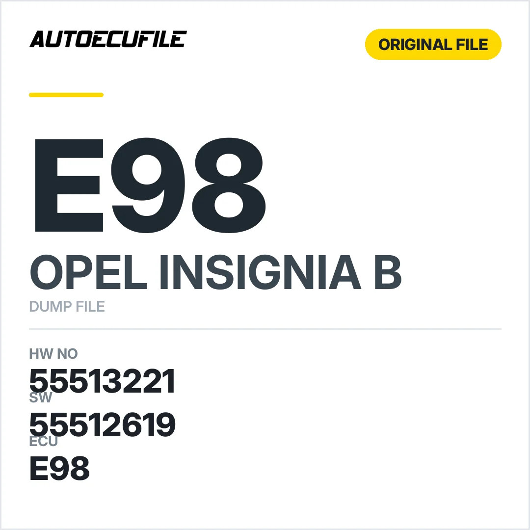OPEL INSIGNIA DELCO E98 55513221 55512619 DUMP