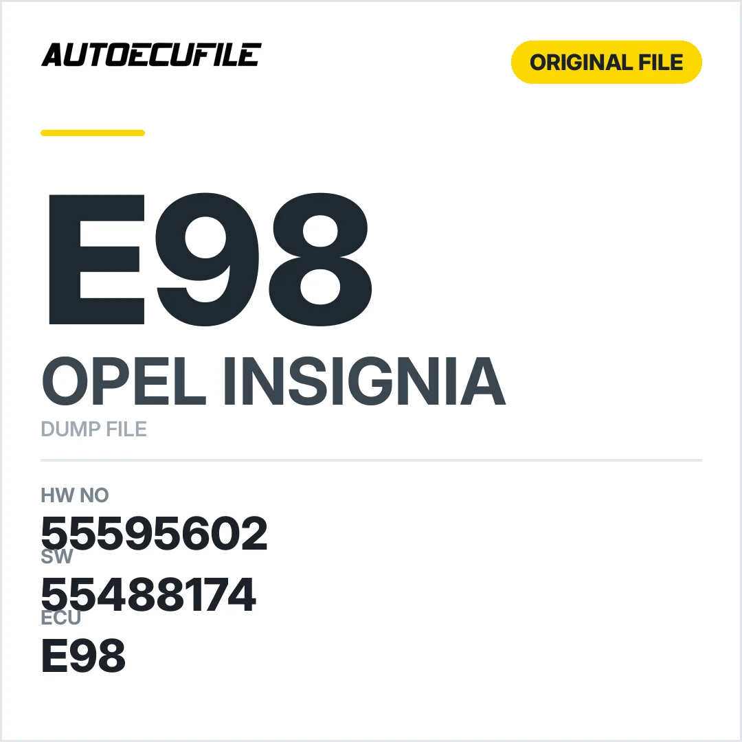 OPEL INSIGNIA DELCO E98 55595602 55488174 DUMP