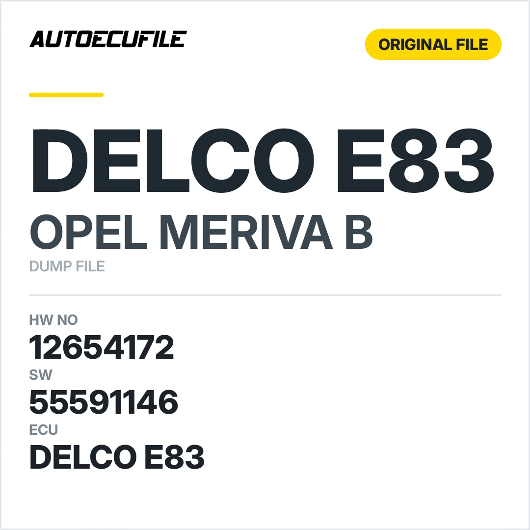 OPEL MERIVA B DELCO E83 12654172 55591146 DUMP