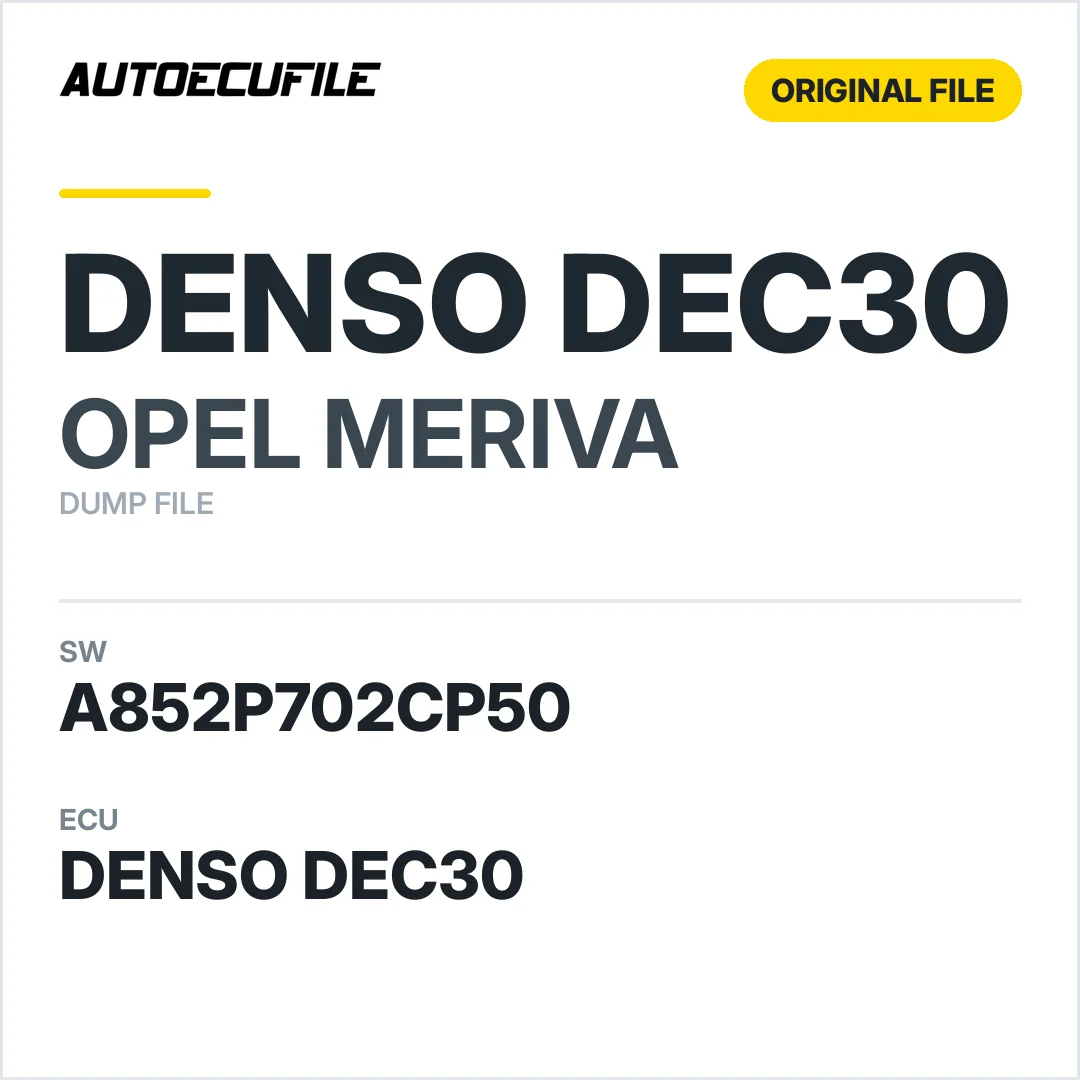 OPEL MERIVA DENSO  DEC30 A852P702CP50 DUMP