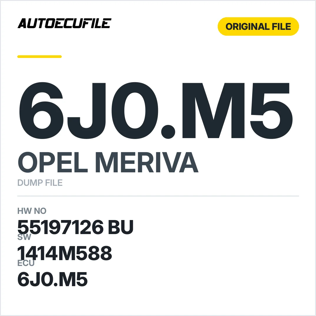 OPEL MERIVA MJD 6J0.M5 55197126 BU 1414M588 DUMP
