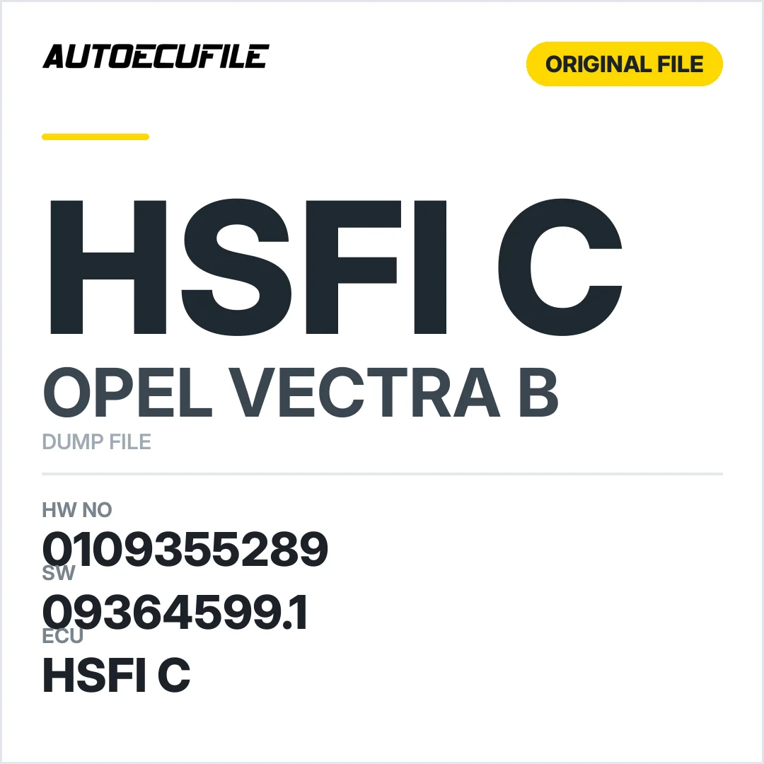OPEL VECTRA B HFSI C 0109355289 09364599.1 DUMP