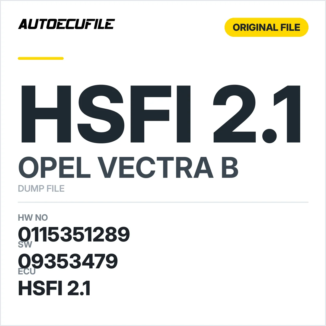 OPEL VECTRA B HSFI2.1 0115351289 09353479 DUMP